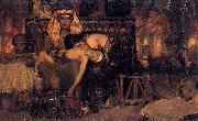 Sir Lawrence Alma-Tadema,OM.RA,RWS Death of the Pharaoh's firstborn son oil painting on canvas